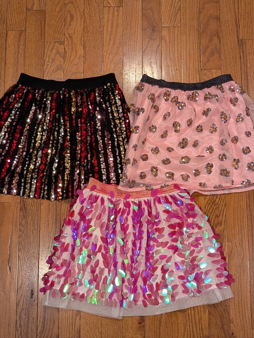 Bundle Of 3 Girls Tutu Sequin Skirts Size 6/7